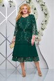 2023 2PC Mid-Calf Mother of the Bride Dresses, Green Lace Spring Wedding Guest Dresses mds-0002-2