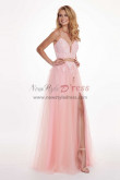 2023 Dressy Spaghetti Slit Evening Dresses, Pink Spring Wedding Party Dresses pds-0060