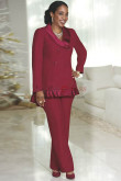 2023 Fashion Burgundy Women's Outfits, Modern Mother Of The Bride Pant Suits mos-0032-2