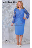 2023 Sleeve length Mid-Calf Light Royal Blue Mother of the Bride Dresses, Dressy Appliques Wedding Guest Dresses mds-0022-7