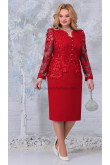 2023 Sleeve length Mid-Calf Red Mother of the Bride Dresses, Dressy Appliques Wedding Guest Dresses mds-0022-1