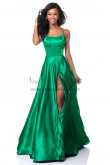 2023 Spaghetti Glamorous Green Bridesmaids Dresses, Sexy A-Line Slit Prom Dresses pds-0057-7