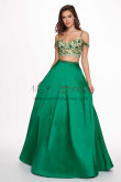 2023 Spring A-Line Spaghetti Prom Dresses, Green Off the Shoulder Hand Beading Wedding Party Dresses pds-0062-1