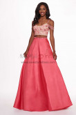 2023 Spring Watermelon A-Line Spaghetti Prom Dresses, Off the Shoulder Hand Beading Wedding Party Dresses pds-0062-3