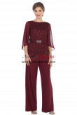 2PC Modern Burgundy Lace Women's Pants suits,Wedding Guest Pant Suits nmo-867-1