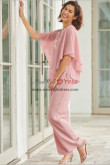 2PC Pink Chiffon Under $100 Mother of the Bride Chiffon Pant Suits nmo-989-1