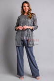 3 piece Charcoal Sequins Mother of the bride Outfit New arrival Women's Pant suits nmo-749