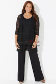 Black Lace Mother of the Bride Pant Suits Women Trouser Outfit nmo-996