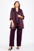 3PC Plus Size Purple Woman's Pants Suits, Mother Of The Bride Pant Suits nmo-855-2