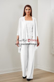 3PC White Mother of the Bride Pants suits, Wedding Guest Pant Suits,Trajes de mujer nmo-866-5