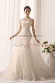 A-Line Strapless Lace Appliques Chapel Train Elegant under 200 wedding gown nw-0161