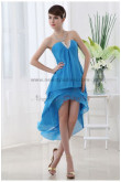 Chiffon Sweetheart Glamorous BlueWhite Tiered Asymmetry Homecoming Dresses nm-0069