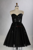Custom black Sweetheart A-Line Chest With Sequins Discount Cocktail Dresses nm-0150