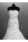 Embroidery Beading Lace Up Satin Sheath SweepBrush Train wedding dresses nw-0017