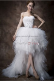 Front Short Long Tiered Feathers Crystal Wedding Dresses