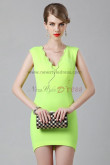Green V-neck Above Knee Sexy Cocktail dresses nm-0216