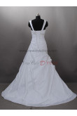 Lace Up Shoulder strap Draped Beading a-line SweepBrush Train wedding dresses nw-0002