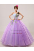 One Shoulder Ball Gown Lilac flower Feathers Quinceanera Dresses under 200 nq-007