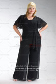 Plus Size black Latest Fashion Three Piece mother of the bride dress pants sets nmo-076