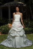 Sweep Train Ruched Chest Appliques Good comment Elegant wedding dress nw-0213
