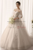 Strapless a line Appliques Sweep Train Wedding Gown Waist With Hand Beading nw-0167