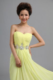 Sweetheart Yellow Chiffon Under 100 Prom Dresses Waist With Glass Drill nm-0175