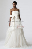 Strapless Waist With a bow Tiered tulle Elegant wedding dress nw-0208