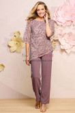 Asymmetry Elastic Trousers Mother of the Bride Pant Suits, Pearl Pink lace Women's Outfits mos-0010