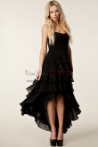 Black Asymmetry High-low Tiered Prom Dresses nmo-357