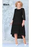 Black Plus Size Front Short Long Mother of the Bride Dresses, Half Sleeves Wedding Guest Dresses mds-0023-1