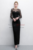 Black Sheath Prom dresses With Crystal Fashion Mesh  Fabric NP-0381