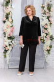 Black Velvet Mother of  the Bride Pant suits Pants Outfit,Obleky pre mamu v nohaviciach plus veľkosti nmo-847-3