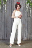 Elegant lace Sleeves Wedding bridal Jumpsuits wps-144