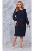 Dark Navy Knee-Length Mother of the Bride Dresses, Modern Long Sleeves Women's Dresses mds-0042-2