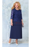 Dark Navy Plus Size Elegant Ankle-Length Mother of the Bride Dresses, Lace Half Sleeves Women's Dresses mds-0029-1