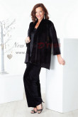 Elegant Black 3 Pieces Velvet Mother outfit Women pant suits for special occasion nmo-393