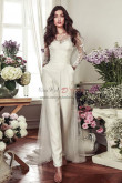Elegant Sweetheart Wedding Jumpsuits with Train for Bridal with Pockets wps-315