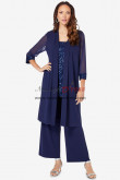 Elegant Three Piece Dark Navy Mother of the Bride Pant Suits with Sequins nmo-1000-2