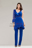 Fashion Chiffon Women Outfit Royal Blue Mother of the Bride Pant Suits nmo-973
