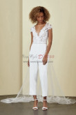 Fashion Weeding Jumpsuit with Detachable tulletrain,Combinaisons De Mariée, Under $100 Bridal Jumpsuit wps-288