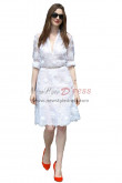 Fashion White lace Half Sleeves dresses nmo-343