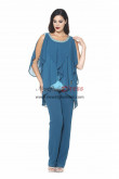 Funky Mother of the Bride Pant suits with Beaded Neckline Chiffon Women Outfit for Wedding nmo-949