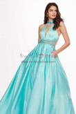 Gorgeous Halter Empire A-Line Prom Dresses, Floor Length Jade Green Wedding Party Dresses pds-0064-1