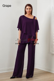 Grape Chiffon Women's Pant Suits,Under $100 Mother Of The Bride Pant Suits nmo-869-9