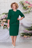 Green Chiffon Mid-Calf Mother's, Dresses, Robes de grande taille pour femmes nmo-771-1