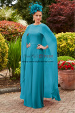 Greenblack Hunter Long Cape Wedding Guest Jumpsuit, Mother of the Bride Outfit nmo-921-2
