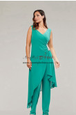 Jade Green V-Neck Tunic Mother of the Bride Pant Suits Spring Women Outfit nmo-980