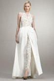 fashion sexy wedding pants dresses lace jumpsuit with detachable train  wps-026