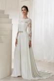 length Sleeves Bridal Jumpsuit Elegant Wedding pants dress with detachable train wps-115