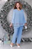 New Arrival 2PC Sky Blue Chiffon Pant suits For Mother of the Bride Custom-Made nmo-849-5